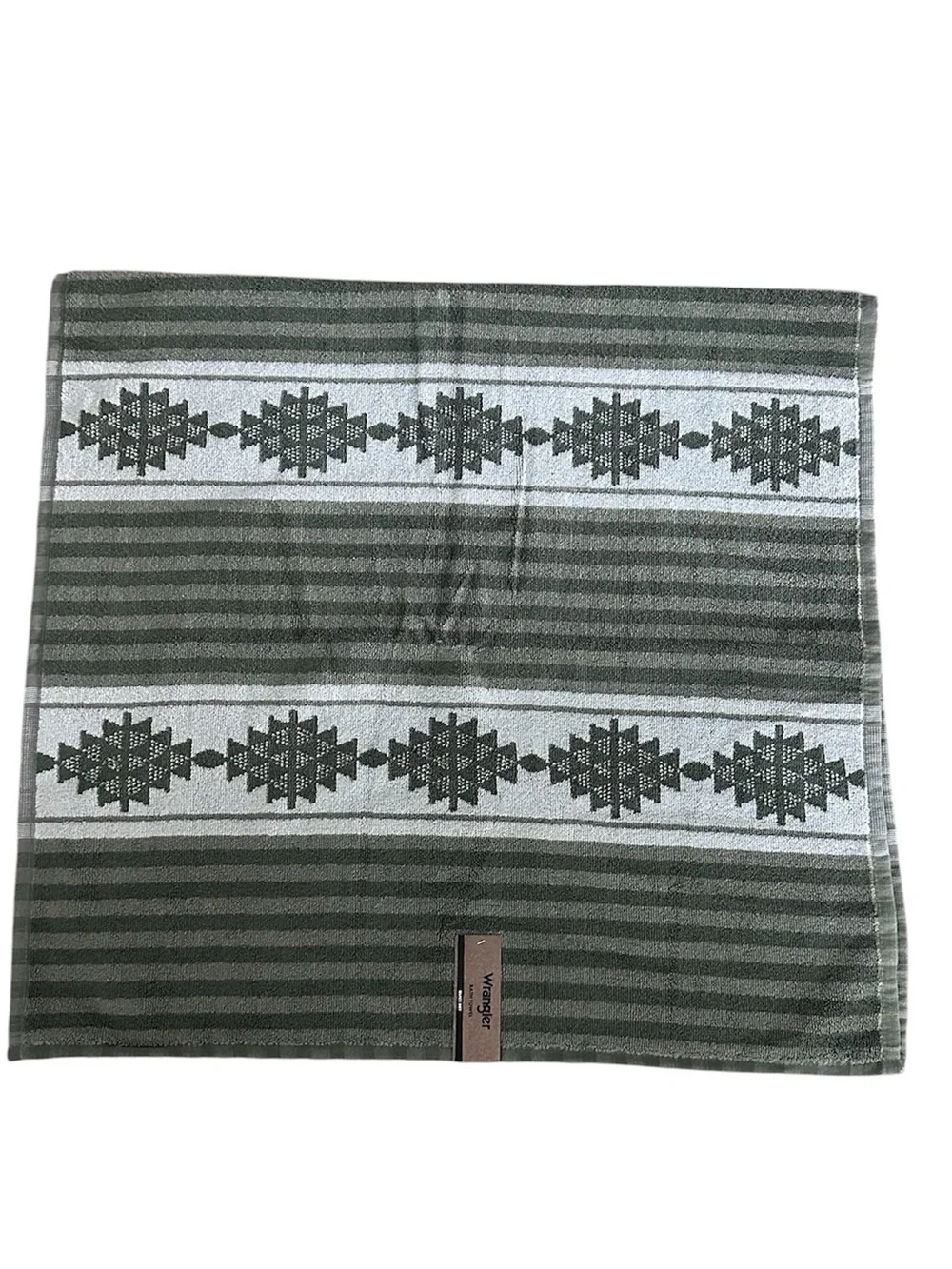 Wrangler Green Southwestern 4 Pc Towel Set 2 Bath Towels 2 Hand Towels NWT